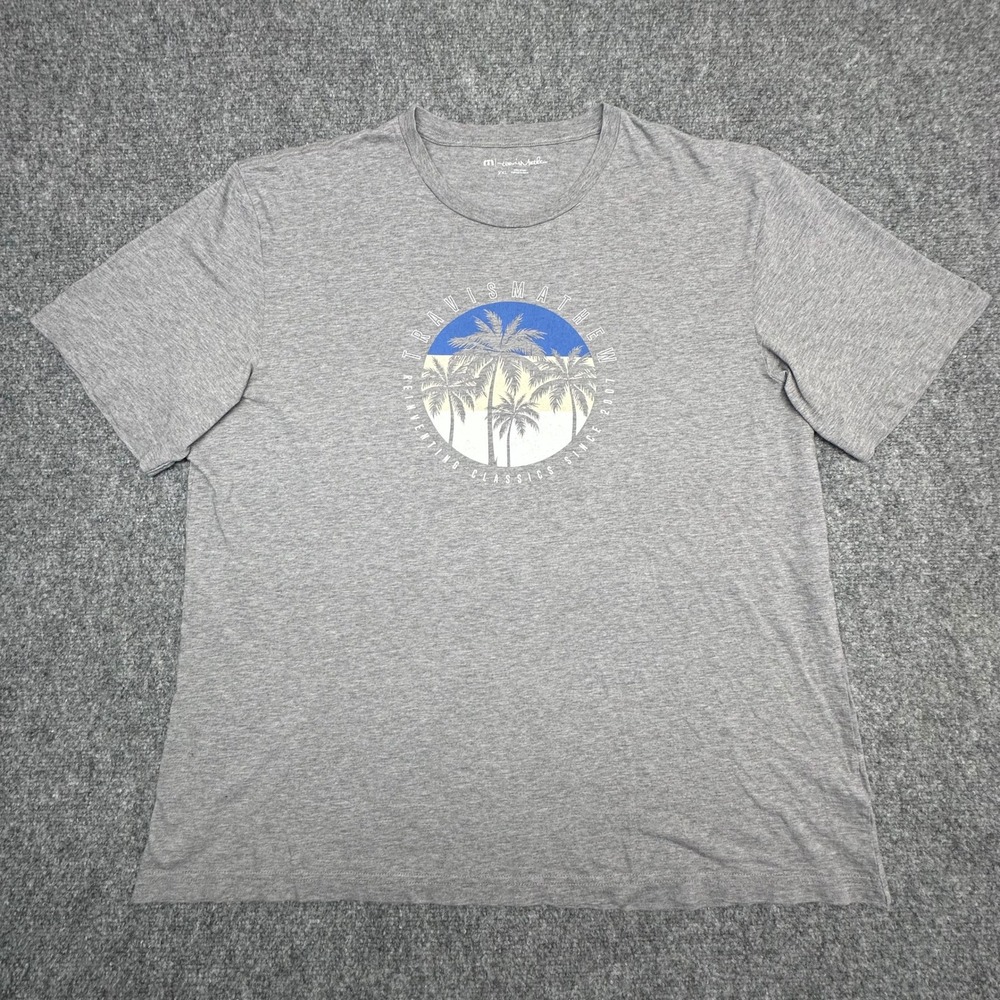 TravisMathew T-Shirt Lot 2 XXL Black Gray Golf Cart Palm Tree Graphic‎ Tee - Picture 7 of 14